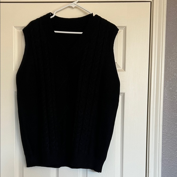 unknown Jackets & Blazers - Black Cable Knit Women's Vest